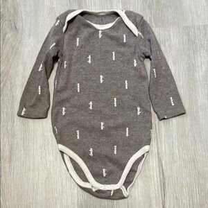 4/$20 Gray Long Sleeve Baby Onesie